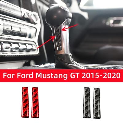 Для Ford Mustang GT 2015-2021 Аксессуары из углеродного волокна для салона автомобиля Рычаг переключения передач с обеих сторон Накладка Накладка Наклейка Наклейка Декор