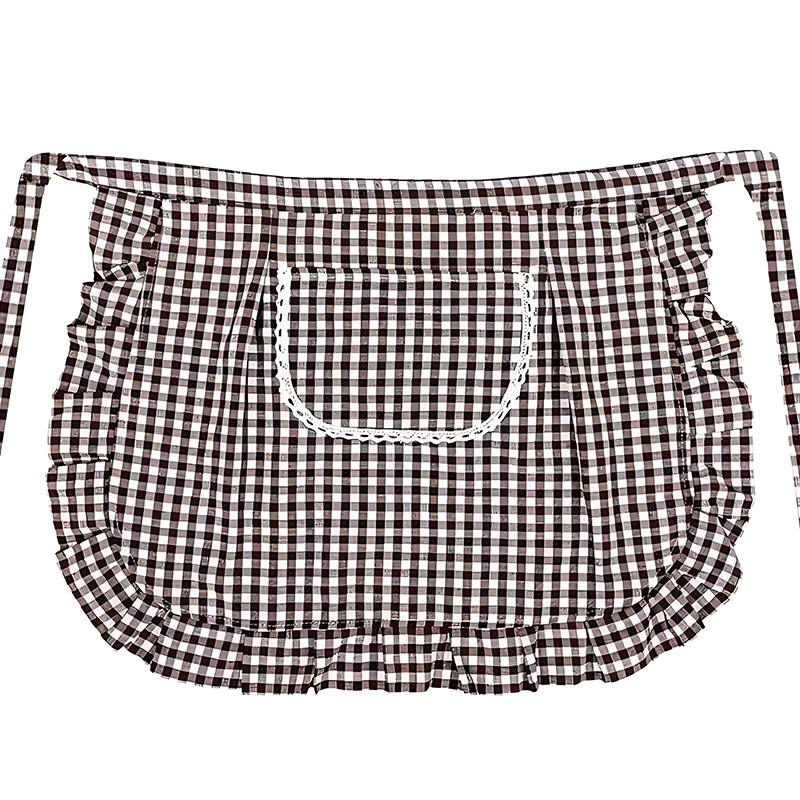 Фартук Клетчатый Квадратный Полуфартук Хлопковый Материал Пятноустойчивый Дышащий Домашняя Кулинария Рабочая Одежда Кухонные Аксессуары