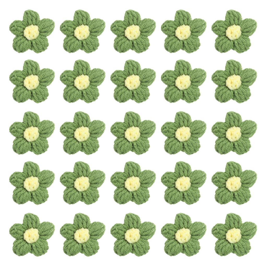 36pcs Crochet Flowers Applique Flowers for Craft Sewing Crochet Flowers Bouquet DIY Hair Clothes Party Craft Christmas Decor