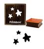 Printtoo Star Design Square Brown Diary Card Деревянная резиновая печать Scrap-Booking-2 x 2