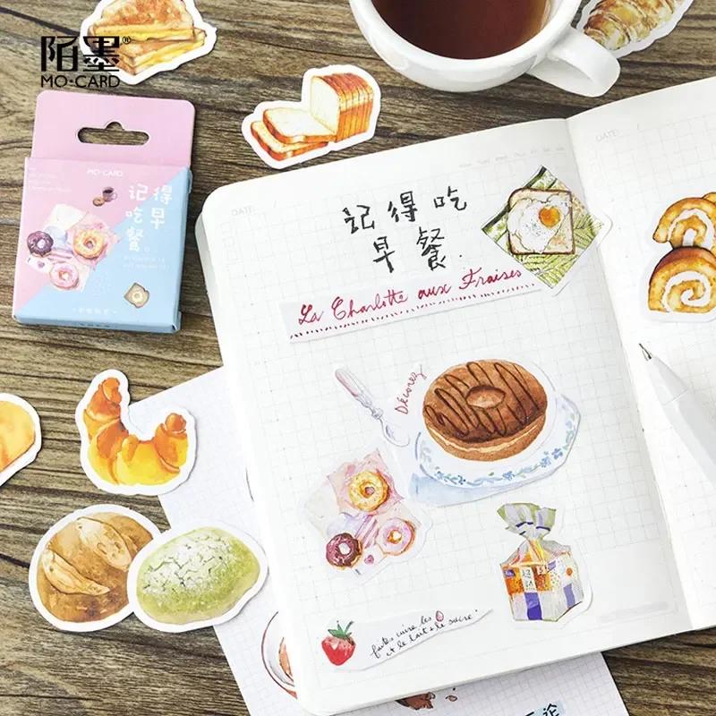 46 шт./упак. Милые Еда Каваи Хлеб Пончики Наклейки для Скрапбукинга DIY Поделки Декорация Журнал Фотоальбомы Декорация Наклейка