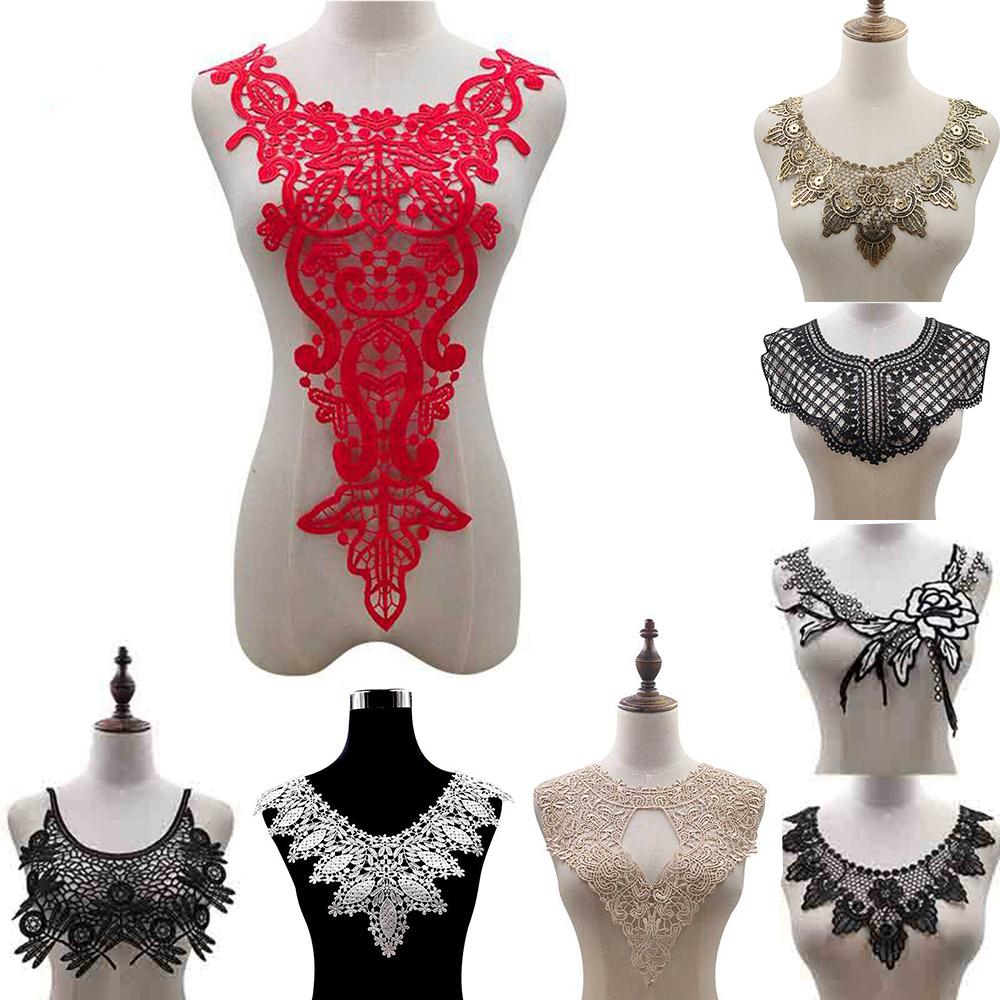 Flower 3D Neckline Scrapbooking Collar Garment Accessories Embroidery Lace Apparel Sewing Fabric