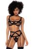 3-Piece Set Black In Transparent Mesh Mal2774 Blk
