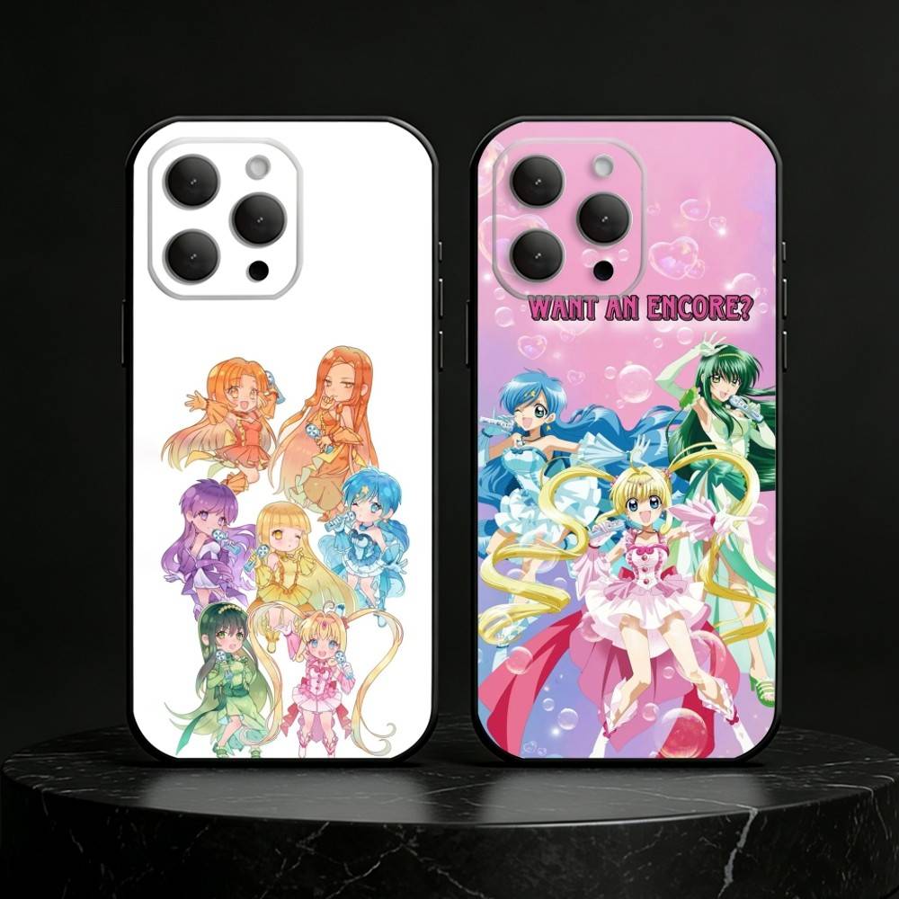Чехол для телефона Mermaid Melody Pichi Pitch для iPhone 17,16,15,14,13,12,11 Plus,Pro Max,SE4 Мягкий силиконовый черный чехол