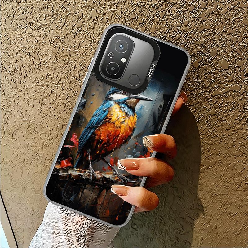 Bird Oil Painting Style Shockproof Phone Case for Xiaomi Poco X7 X6 X5 X3 Pro F7 Ultra M8 Redmi 15C 15 14C 13C 12C 10C 13 12 10