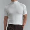 Men's Short-Sleeve High Collar T-Shirt - 2024 Summer Solid Color Fashion Tee