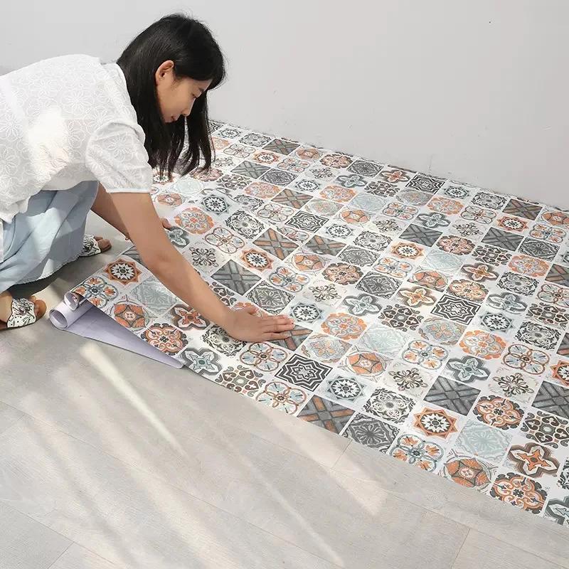 40 см Европейский стиль Маслостойкая Кухонная Мебель Наклейки на Стену Самоклеящиеся ПВХ Плитка для Ванной Водонепроницаемые Обои для Шкафа