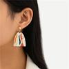 Fashionable Oil Painting Irregular Print Earrings