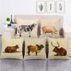 Animal Color Oil Painting Patterns Digital Printing Short Plush Pillow Covers For Car Sofa Office Cushion Cover Home Goods