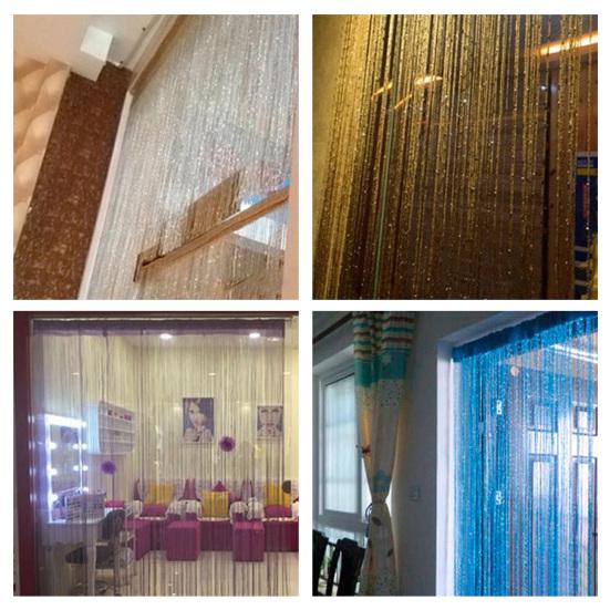 Yousheng Glitter Door Wartain с серебряной лентой, гибкая блестящая кисточка, Flash Line, занавеска для балкона