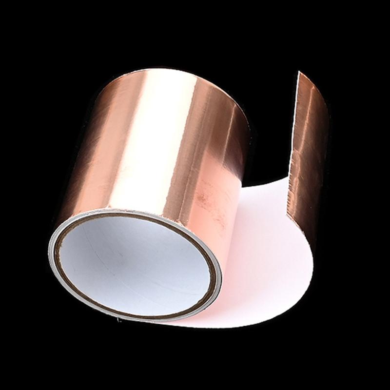 Лента из медной фольги, самоклеящаяся, экранирующая электромагнитные помехи, для заземления, экранирования электромагнитных помех и гитар, витражей, электроремонта