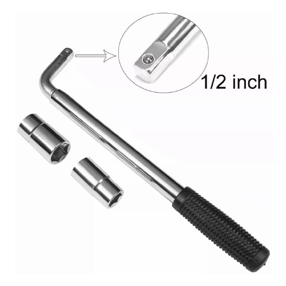 Telescoping L Type Wheel Wrench 17/19mm and 21/22mm Sockets Tire Iron Wrench  Auto Repair