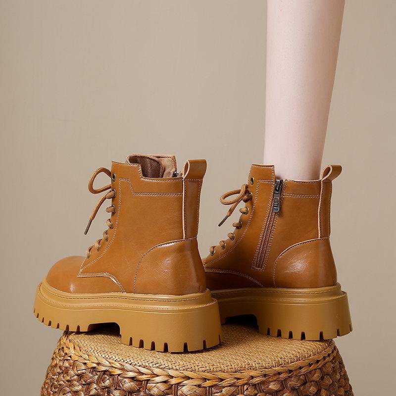 Модные женские ботильоны 2024 года, зимние новые водонепроницаемые нескользящие короткие ботинки, женские классические модные ботинки на молнии со шнуровкой на платформе в стиле армейского кроя