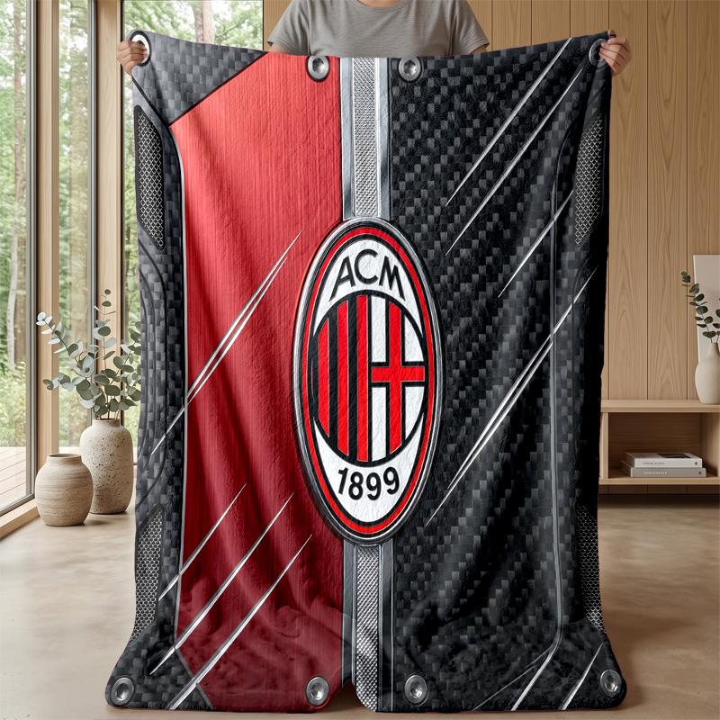 AC Milan Theme blanket Soft Flannel Blanket Plush Throw Blanket Cozy Sofa Bed Blanket for Home Decor