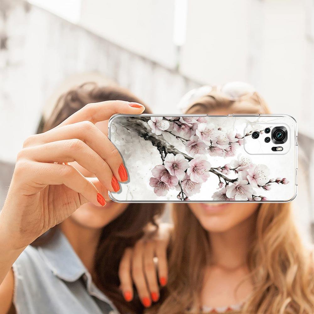 Phone Case For Xiaomi Redmi Note 13 12 5G 9S 9 8 10 11 Pro Plus 4G 9T 13C 12C10C 9C 9A 7 Clear Cover Cherry Blossom Tree