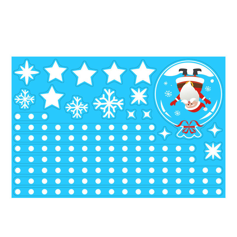 Christmas Windows Static Stickers Wall Clings Removable Vinyl Santa Claus Snowman Diy Door Mural Decals Stickers