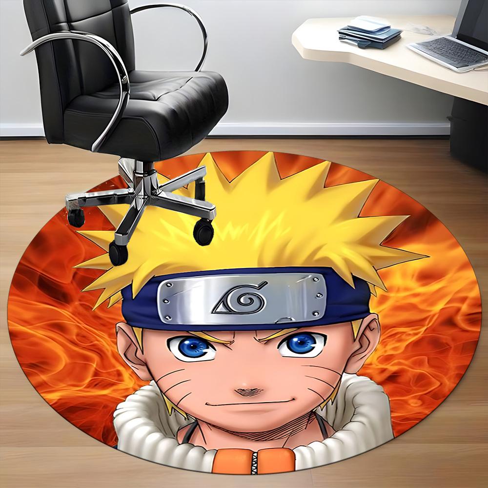 1PC Naruto Office Round Rug, Non-slip, Soft and Durable Office Rug for Interior Decoration, Perfect for Office yy250915043