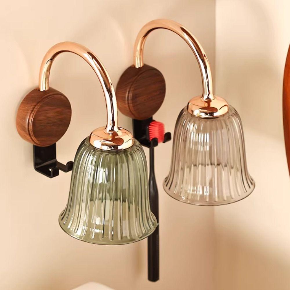 Durable Flower Toothbrush Cup Holder Wall-Mounted Inverted Tooth Cup Holder Countertop Organizer