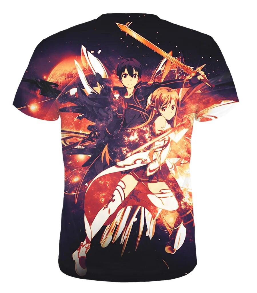 3d T-shirt Man Woman T-shirt Sword Art Online 3D Printing Anime T-shirt Plus Size Tee Tops 6XL