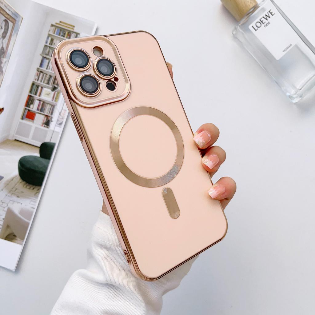 Подходит для чехлов для телефонов iPhone16, Apple 15Pro, гальванизированный полноцветный магнитный защитный чехол 14, защита от падения