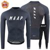 MAAP Long Sleeve Cycling Jersey Set Thermal Base Layer Road Bike Racing Training