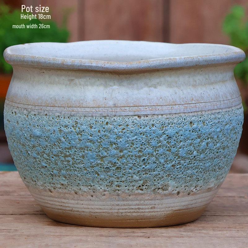 Large Retro Handmade Ceramic Flower Pot for Bougainvillea and Bird of Paradise