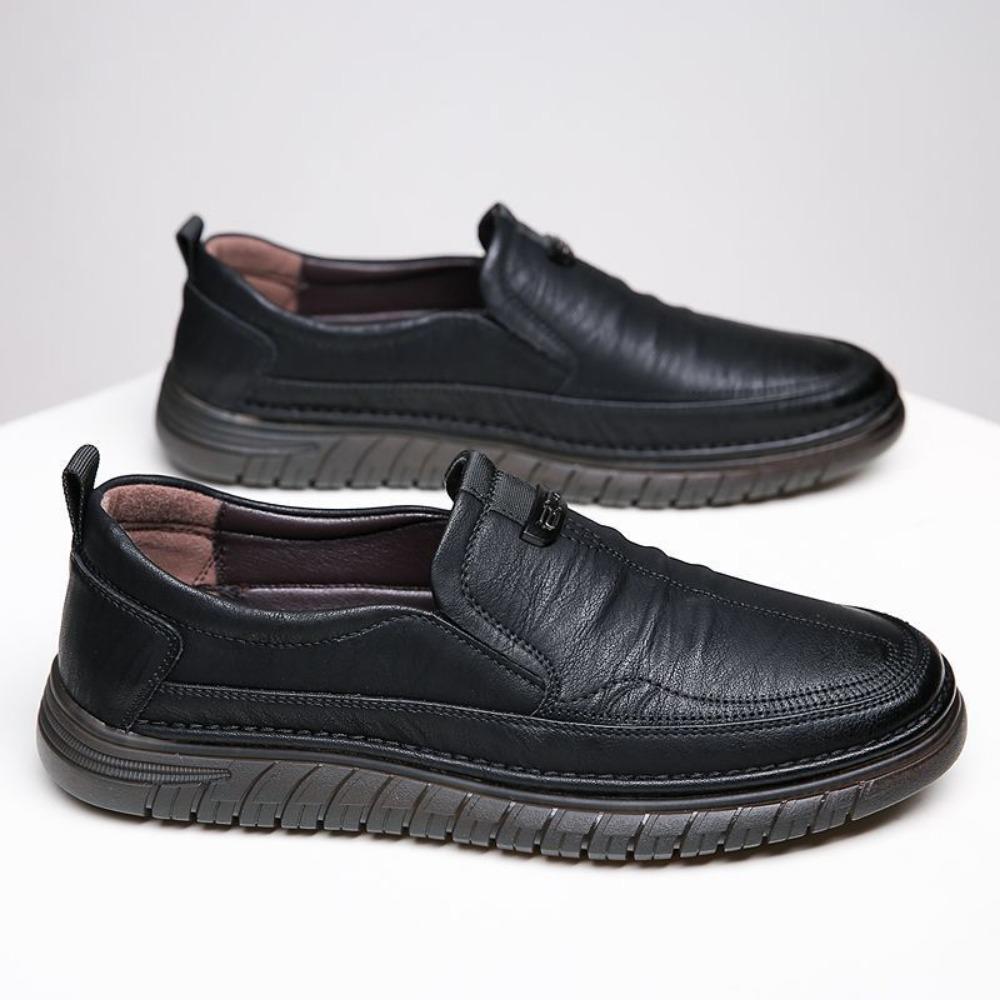 Genuine Leather Shoes for Men Soft Sole Breathable Comfortable Slip Resistant Autumn Winter Casual Dad Shoes