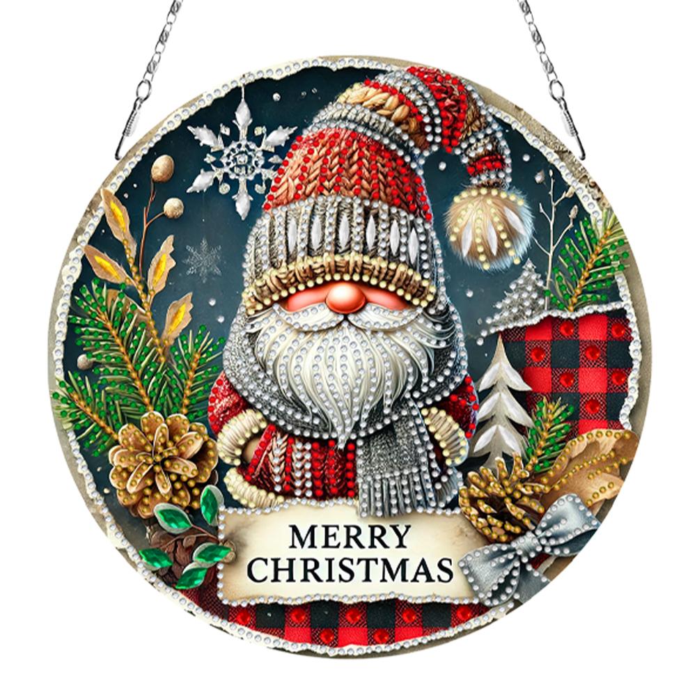 Рождественские 2D плоские DIY особой формы стразы алмазная живопись подвески для окон алмазная живопись подвеска искусство для подвешивания на окно для домашнего декора