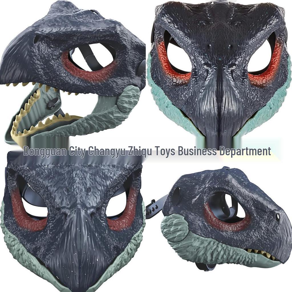 Movable-Mouth Cute Tyrannosaurus Dinosaur Mask for Halloween & Christmas