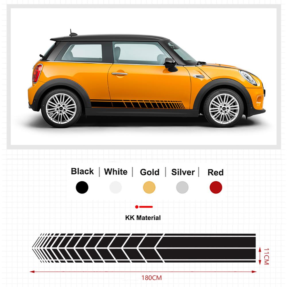 2 шт. Наклейки-декоративные полосы на пороги кузова автомобиля для MINI Cooper Clubman F54 F55 F60 R55 R56 R60 Countryman Аксессуары