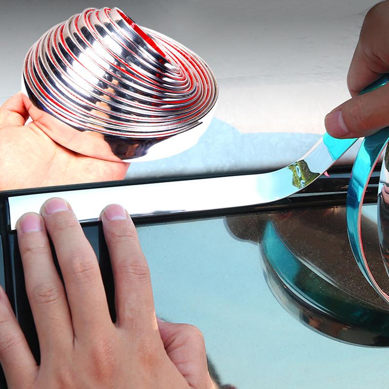 2 см/3 см хромированная накладка на дверь автомобиля, защитная наклейка, полоса, бампер, решетка автомобиля, лента для предотвращения столкновений, защитная пластина для края двери