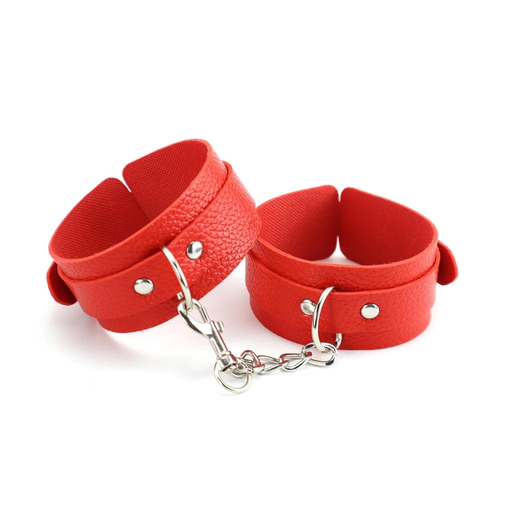 Кожаные щенячьи наручники и ножные путы SM Взрослый набор