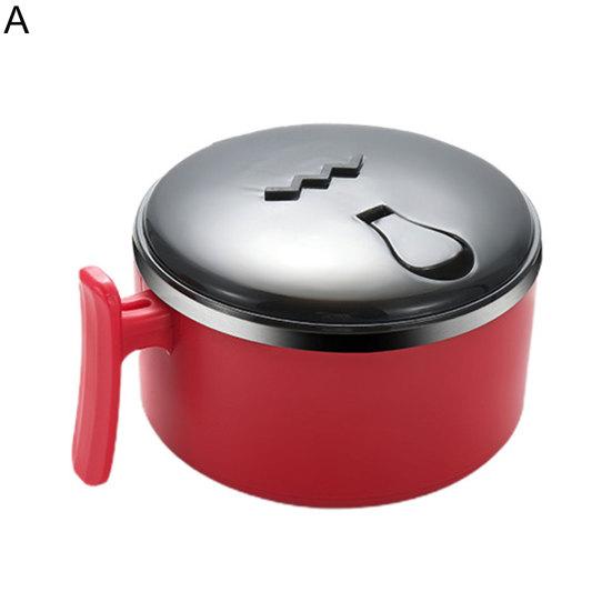 1000ML Noodle Bowl Food-grade Portable Anti-leak Stainless Steel School Dorm Student Ramen Noodles Bowl