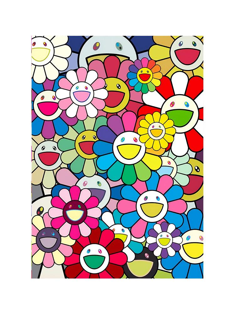 Abstract Colorful Smile Sunflowers Cartoon Posters Prints Canvas Painting Kawaii Pop Art For Kid Bedroom Home Decor Cuadros