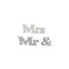 3Pcs/set White Desktop Ornaments Sign Decoration Props Mr & Mrs Wooden Ornaments  Married Party