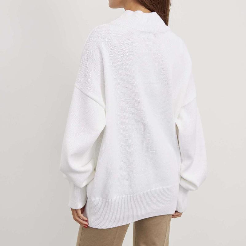 Женский свитер с высоким воротником, базовый мягкий красный вязаный топ с длинными рукавами, пуловер, классический однотонный винтажный зимний зимний свитер со стоячим воротником для женщин