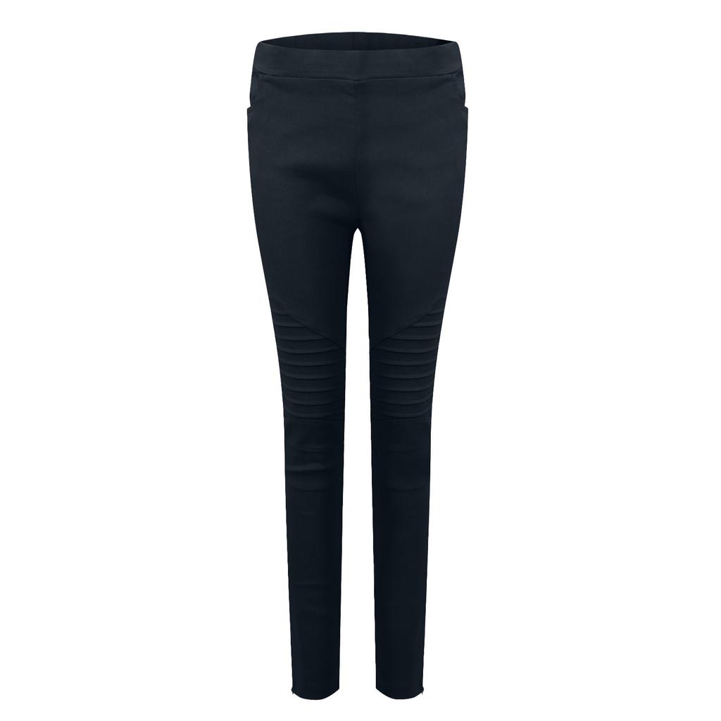 Новые женские модные повседневные брюки-карандаш, тонкие полосатые эластичные брюки на молнии