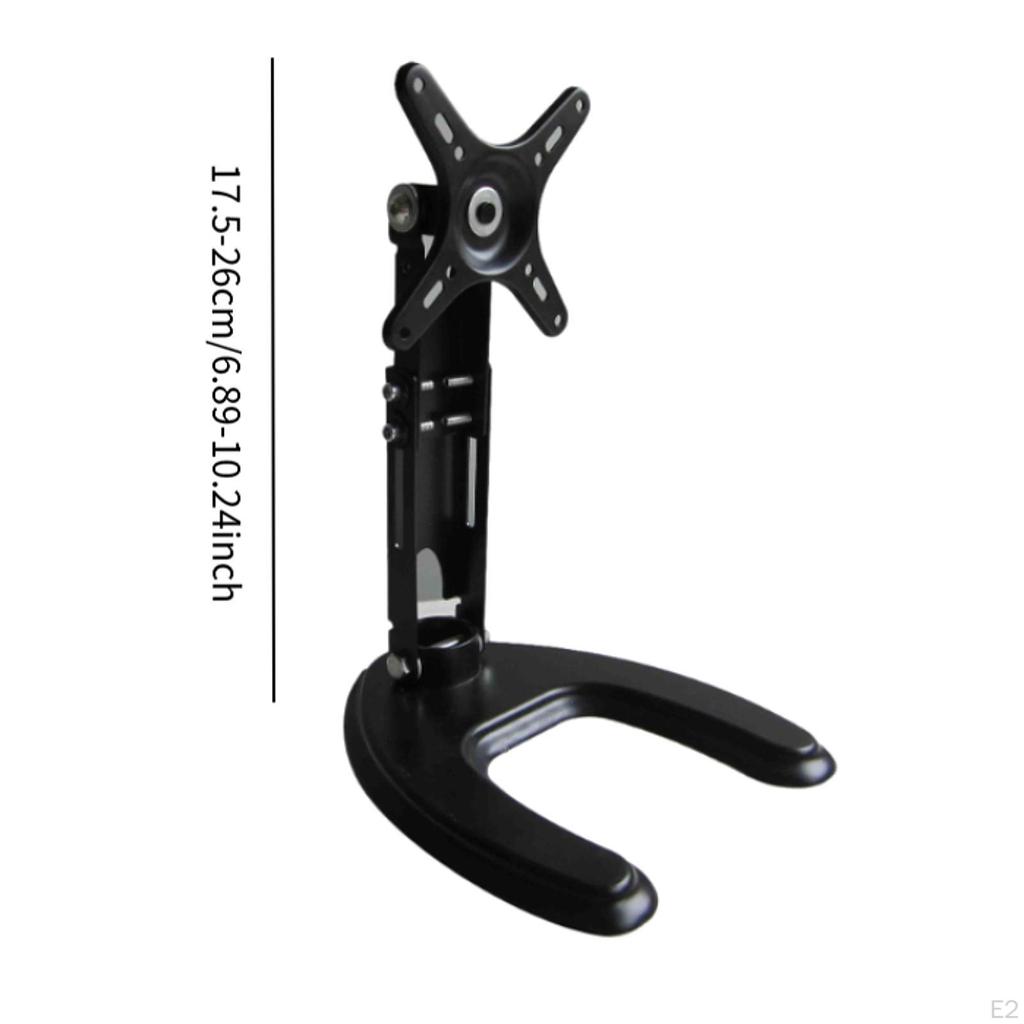 Monitor Support 360° Rotation Desk Stand Space-saving Solid Retractable Tabletop PC Display Base
