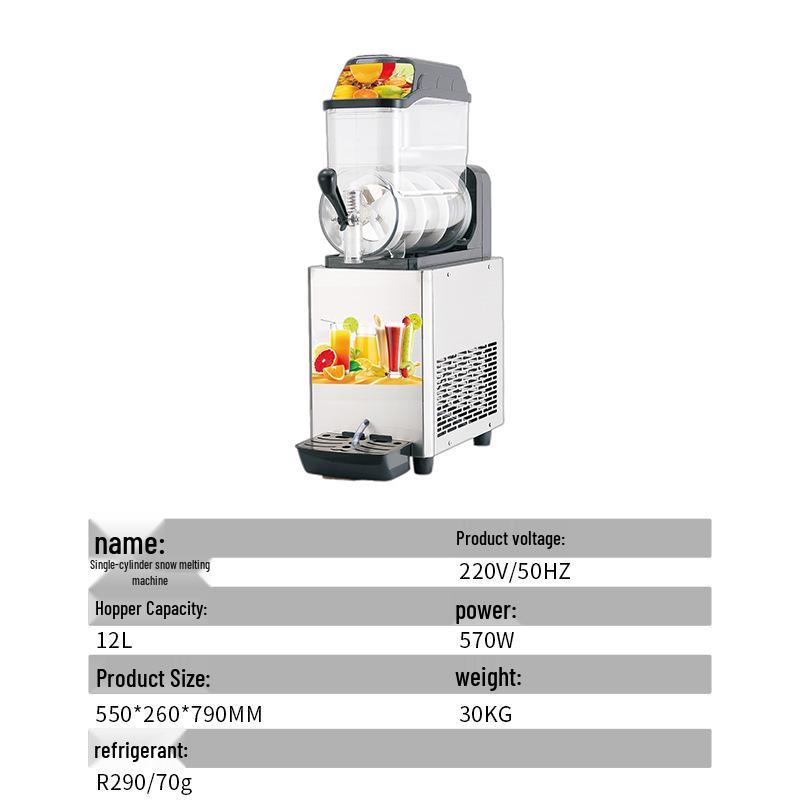 Fully Automatic Snow Melting & Smoothie Machine for Self-Service Milk Tea Shops and Catering, with Single, Double, and Triple Cylinder Options