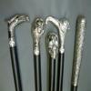 Set of 5 Wooden Walking Sticks Silver Handle Walking Stick Set Hiking Sticks Mixed Lot Set