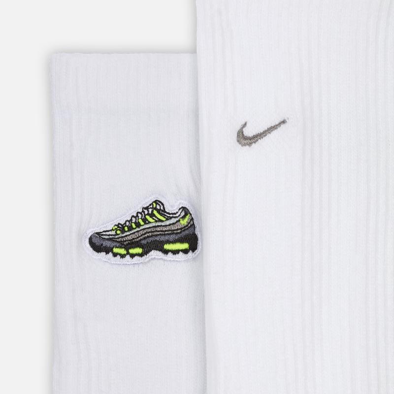 Nike Носки Crew Air Max 95 Унисекс 1 пара Белый/Средне-серый HJ9389-100