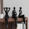 3 шт. Смоляная скульптура для чтения, Статуэтка сидящего мыслителя, Абстрактная фигурка женщины для книжной полки, для дома, офиса, гостиной, полки, настольного декора