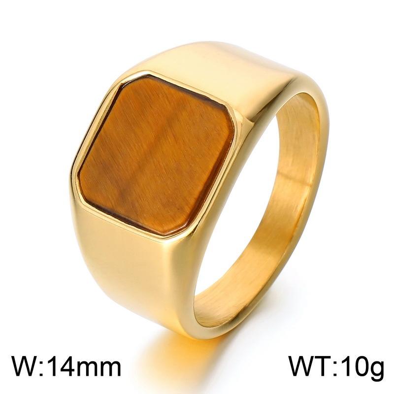 Мужское кольцо Bold Vintage Amber Stone Black Onyx из нержавеющей стали, квадратное, в стиле хип-хоп, готический, панк, байкерский аксессуар