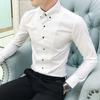 Men's Shirts Long Sleeve Slim Fit Casual White Black Dress Formal Shirts Men
