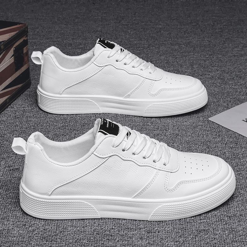 Мужская обувь Летние дышащие кожаные туфли белого цвета Модные универсальные спортивные повседневные туфли Мужские низкие модные брендовые туфли для мужчин