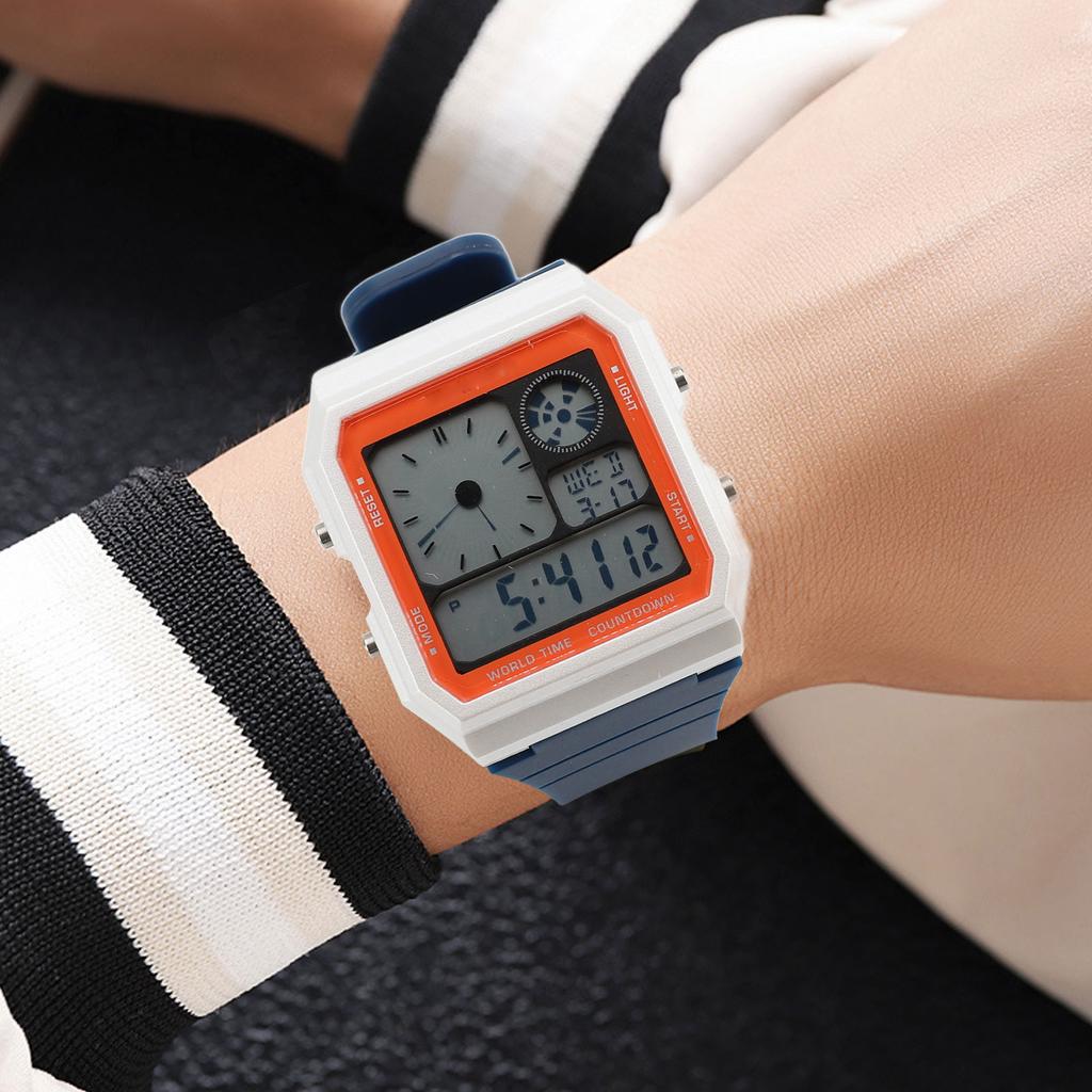 Светодиодные спортивные часы, цифровые водонепроницаемые электронные часы с функцией даты и таймера для мужчин и