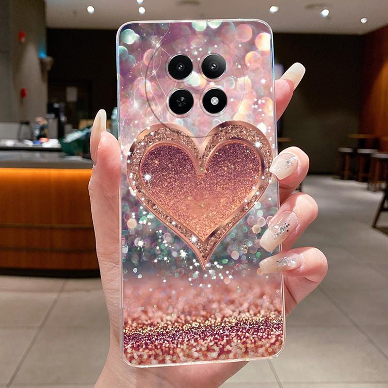 Чехол для Realme 13 13+ 5G Корпус Роскошная Мода Бабочки Цветы Прозрачный Мягкий ТПУ Силиконовый Чехол для Телефона Для Realme 13 Plus 5G Чехол