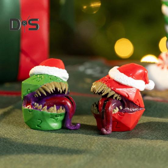 1/2 шт. Рождественская шапка с игральными костями «Инопланетяне», смоляная шапка Санты, игральные кости, украшение, прочные многосторонние игровые кости для детей и взрослых, семейная вечеринка, игровой реквизит