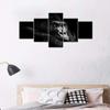 5Pcs Beautiful Portrait of a Male Gorilla Black Background Paintings Cute Chimp Monkey Kid Room Canvas Home Decor Modern Wall