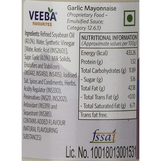 Чесночный майонез Veeba, 250 грамм